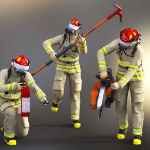 现代消防员3D模型下载